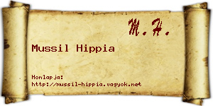 Mussil Hippia névjegykártya